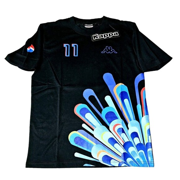 JUVENTUS #11 KAPPA PRO SOCCER TSHIRT Sz L VTG BLACK PEPSI SPONSOR BRAND NEW TAGS - Picture 2 of 10